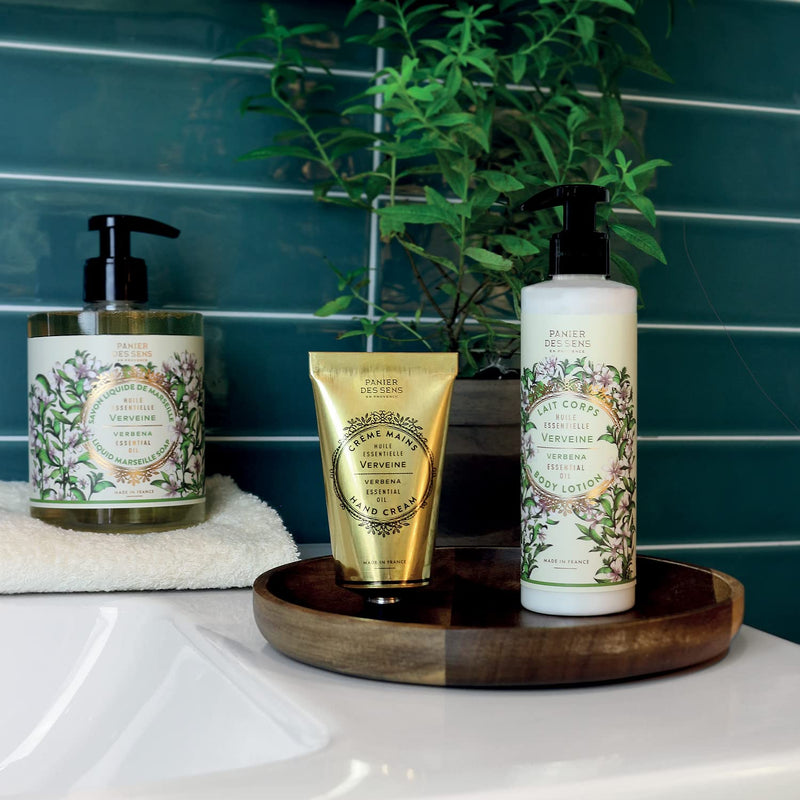 Panier des Sens - Marseille Liquid Hand Soap - Verbena Hand Wash - Moisturizing Soap with Coconut Oil - Bathroom & Kitchen Refillable Soap - 97% Natural Ingredients Made in France - 16.9 Fl.oz - BeesActive Australia
