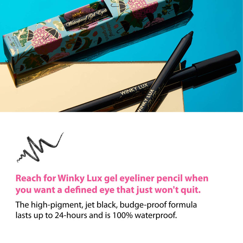 Winky Lux Waterproof Gel Eyeliner Black | Cruelty Free Eyeliner Pencil | Budge-proof formula lasts up to 24-hours, 100% waterproof (1.3g/ .04 oz) - BeesActive Australia