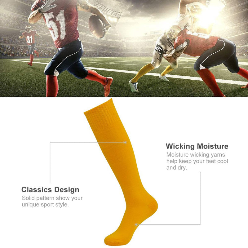 Soccer Baseball Softball Socks,Three street Unisex Knee High Solid Sport Tube Compression Football Socks 2-10 Pairs 006#10-pairs Orange Over Calf Compression Socks - BeesActive Australia