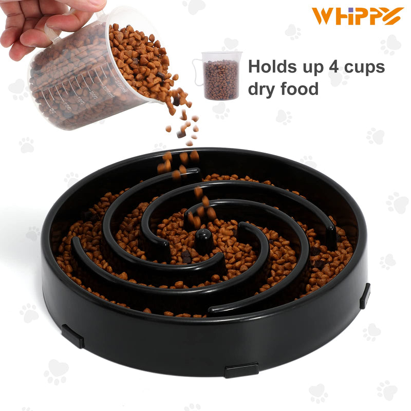 Slow Feeder Large Dog Bowls for Large Medium Dog Non Slip Maze Puzzle Bowl Pet Slower Food Feeding Dishes Interactive Bloat Stop Dog Bowl Preventing Choking Healthy Dog Bowl A-black - BeesActive Australia