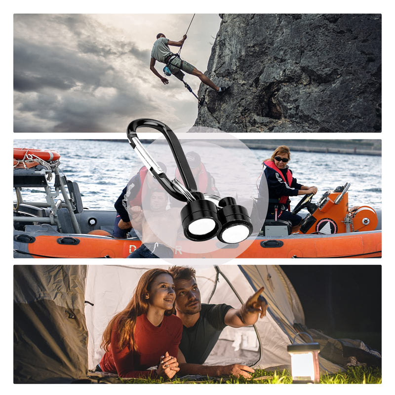 YAFIYGI Magnetic Quick Release Keychain with 2 Pcs Aluminum D Ring Carabiners Landing Holder Screw Locking Buckle Hook D Shape Spring Snap Keychain Clips for Fly Fishing Magnet Metal Hooks - BeesActive Australia
