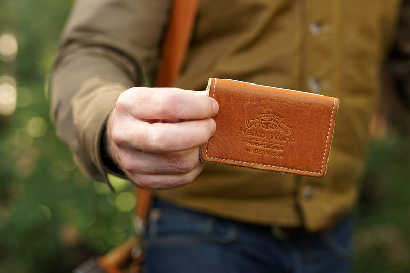 1844 Helko Werk Frontier Collection Leather Bifold Wallet - Wallets for Men Made in USA - Bifold wallet for men Thin Wallet Handmade Leather Wallet Mens Wallets #F8280 (Compact) Compact - BeesActive Australia