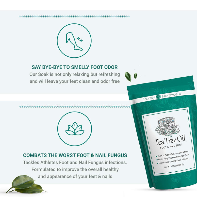 Tea Tree Oil Foot & Body Soak-Alleviates Toenail Fungus, Athletes Foot & Stinky Foot Odor. Softens Dry Calloused Heels, Relieves Burning & Itching associated with Fungal Irritations. Soothing for Plantar Fasciitis & Gout. Made in the USA by Purely Nort... - BeesActive Australia