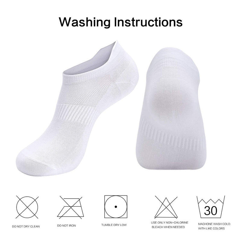 [AUSTRALIA] - Women's Athletic Ankle Socks-Denisy Running White Soft Low Cut Sports Tab Socks Black for US Size 6-9（6 Pairs) White(6 Pairs) 
