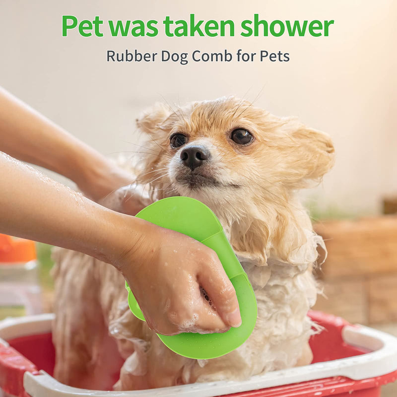 3 Pieces Pet Bathing Tool Set Include Foamer Washer, Dog Rubber Comb and Pet Stainless Steel Comb Spray Foamer Wash Foam Sprayer, Pet Bath Brush Rubber Dog Comb for Pets Showering (Green) - BeesActive Australia