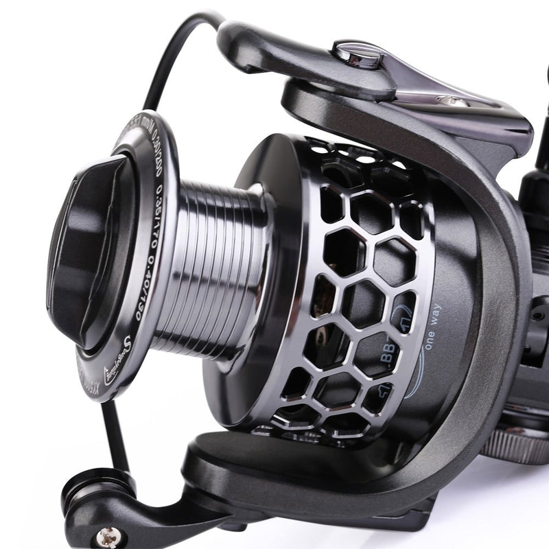 [AUSTRALIA] - Sougayilang Fishing Reel 13+1BB Light Weight Ultra Smooth Aluminum Spinning Fishing Reel with Free Spare Graphite Spool XY1000 