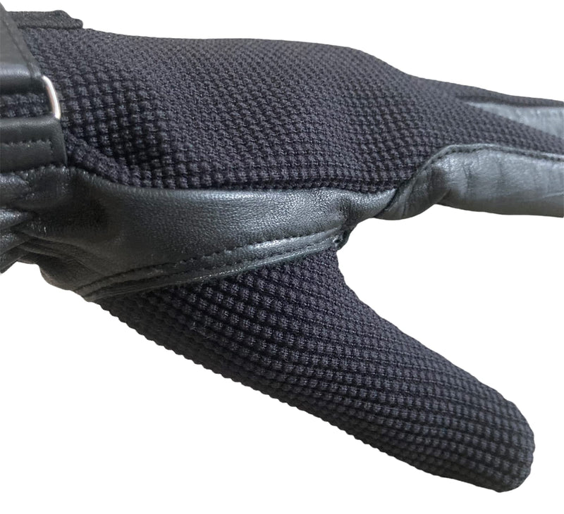 Ladies Horse Riding Women's Gloves Equestrian Real Leather & Cotton Premium Quality in Black Medium - BeesActive Australia