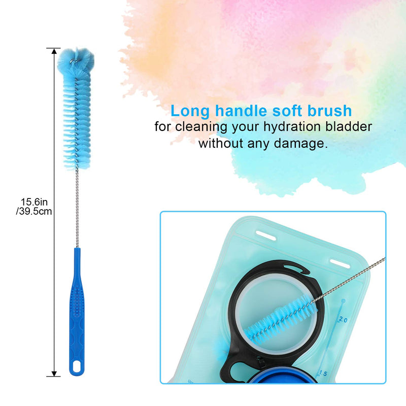 TAGVO Hydration Bladder Tube Brush Cleaning Kit, 6 in 1 Water Bladders Cleaner Set - Long Brush, Small Brush for Bite Valve, Big Brush, Collapsible Hanger, 4X Cleaning Tabs & Carrying Pouch - BeesActive Australia