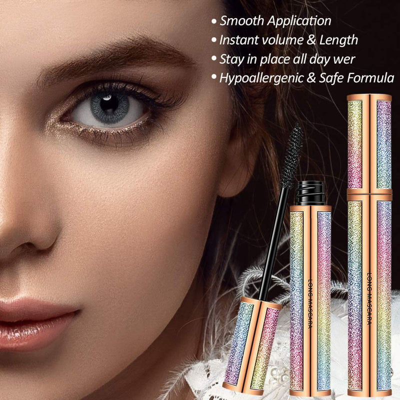 SIAMHOO 4D Mascara 2PC Waterproof Mascara Voluminous Makeup Lash Mascara Natural Long Lasting Mascara Dramatic Extension,Longer,Thicker,Smudge-Proof - BeesActive Australia