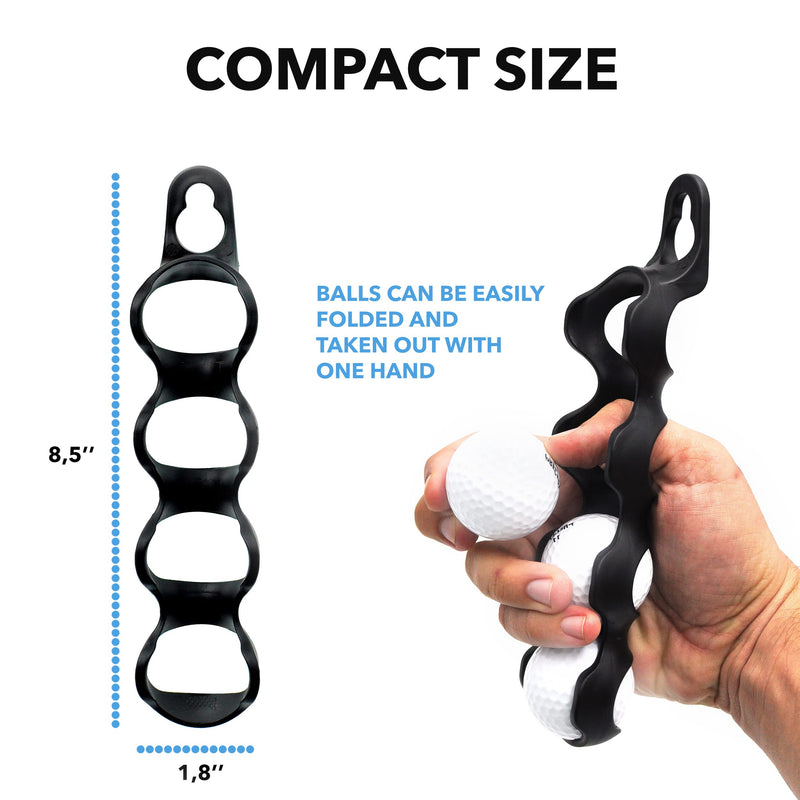 BUKA Golf Ball Holder (Holds 4 Balls) - Includes Carabiner and Clip for Easy Attachment to Bag or Golf cart, Great Gift for Golf Lovers - BeesActive Australia