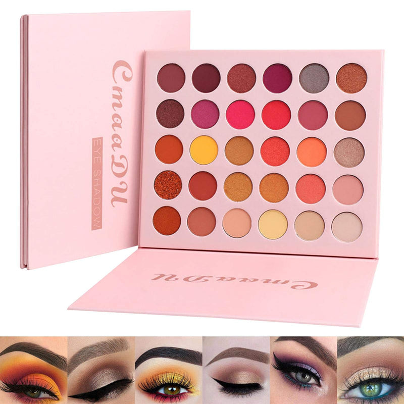 Rivetino Eyeshadow Palette, Professional 30 Color Spotlight Eye Shadow Matte Shimmer Makeup Pallet Highly Pigmented Colorful Powder Long Lasting Waterproof Eye Shadow 01 - BeesActive Australia