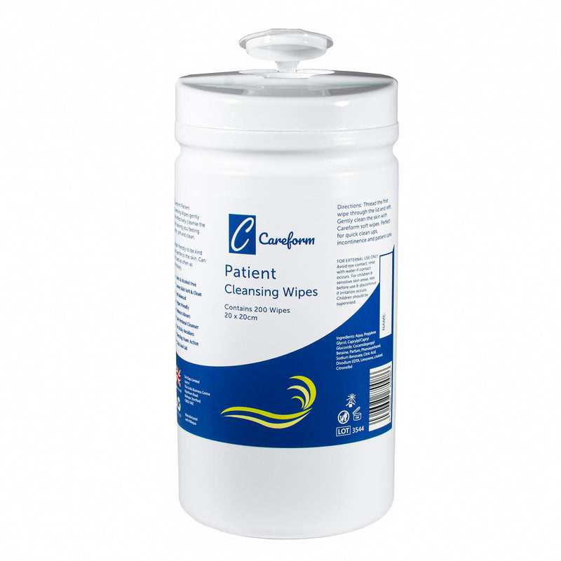 Careform Large Patient Cleansing Adult Wet Wipes - Full Body Wipes No Rinsing Required - 200 Wipes - BeesActive Australia