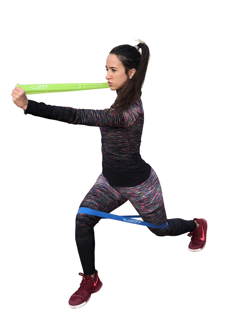 Fit Simplify Resistance Loop Exercise Bands with Instruction Guide and Carry Bag, Set of 5 - BeesActive Australia