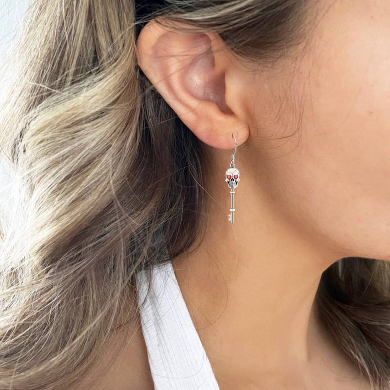 LINGBG JEWELRY Witch Broom Earrings 925 Sterling Silver Cross Earrings Infinity Earrings Skull Key Earrings for Women Chakra Earrings Feather Earrings Jewelry Gifts for Girls Friends 9# Earrings - BeesActive Australia