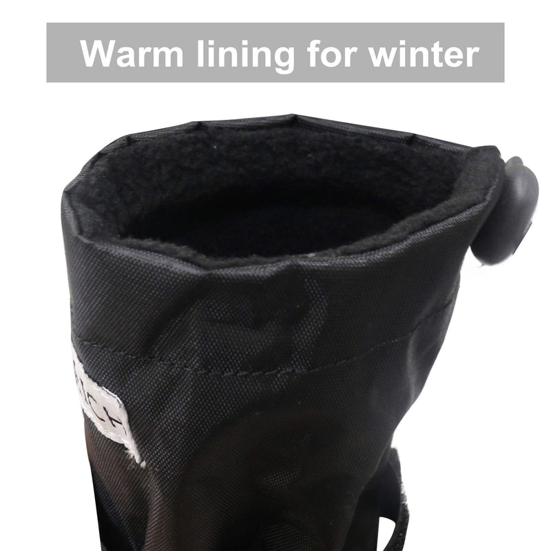 URBEST Dog Shoes, Waterproof Dog Boots, Warm Lining Nonslip Rubber Sole for Snow Winter, Only for Medium and Large Dogs, 2 Pairs XL Black - BeesActive Australia