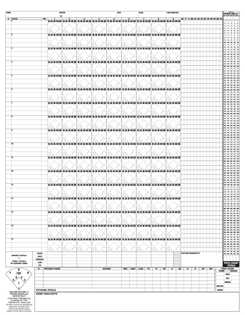 Rawlings Deluxe System-17 Baseball & Softball Scorebook 24 Games - BeesActive Australia