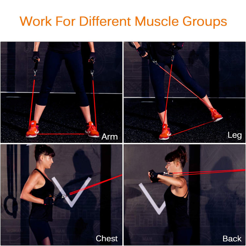 himaly Exercise Resistance Bands Set Strength Training Fitness Tubes Tension Bands with Handles, Door Anchor, Ankle Straps, Workout Guides and Band Guard Equipment for Men and Women - BeesActive Australia