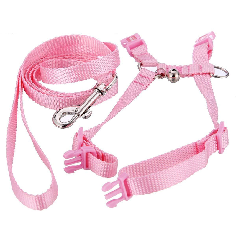 Rabbit Bunny Harness with Leash Adjustable Soft Nylon Harness Rabbit Vest Harness Lead Leash Pink Blue Lead Leash All Season for Small Animals - BeesActive Australia