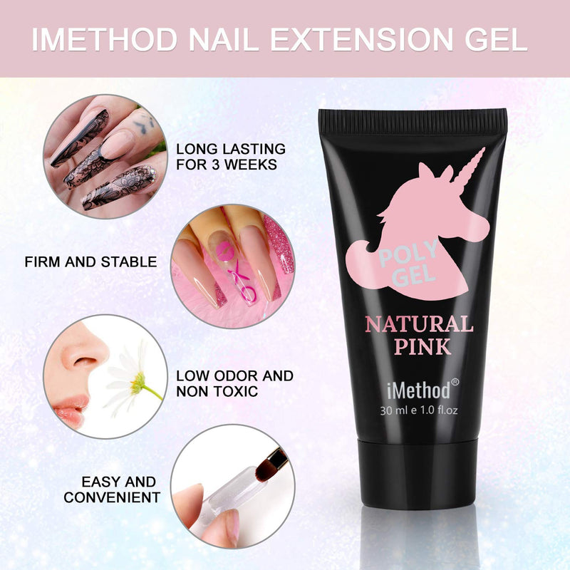 iMethod Poly Nail Extension Gel - Pink and Light Purple Poly Gel, Builder Gel for Nails, Easy DIY for Beginners & Professional, 2 Counts Pattern C - BeesActive Australia