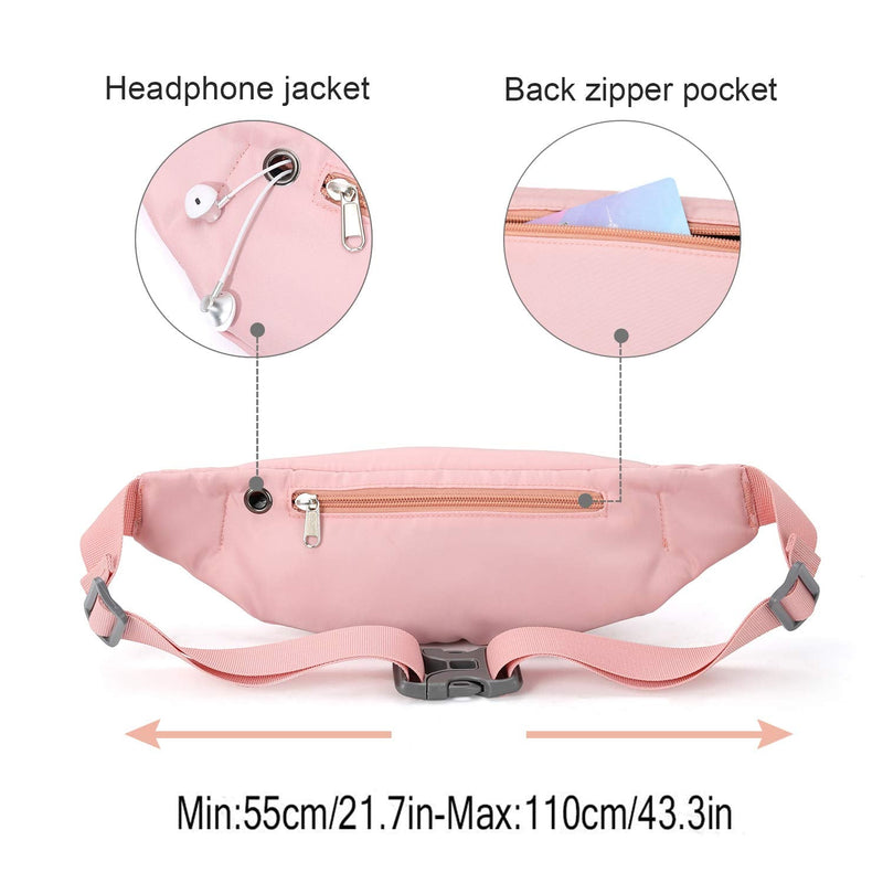 Small Fanny Pack Plus Size Waist, Waist Bag Fanny Packs for Women Men Waterproof with Headphone Jack, Lightweight Belt Bag for Travel Sports Running Hiking Walking,Pink pink - BeesActive Australia