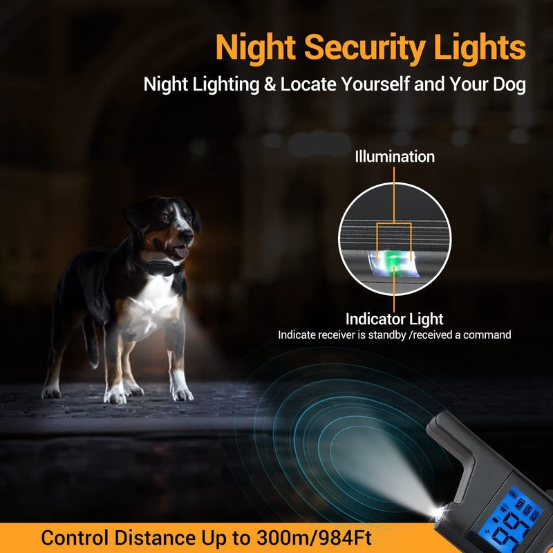 USCAMEL Dog Training Collar - Beep, Vibration, Shock 3 Mode, 99 Level, Waterproof, Rechargeable, with Safety Light, Keypad Lock, Humane Shock Collar with Remote, 984ft Remote Range For 1 Dog - BeesActive Australia