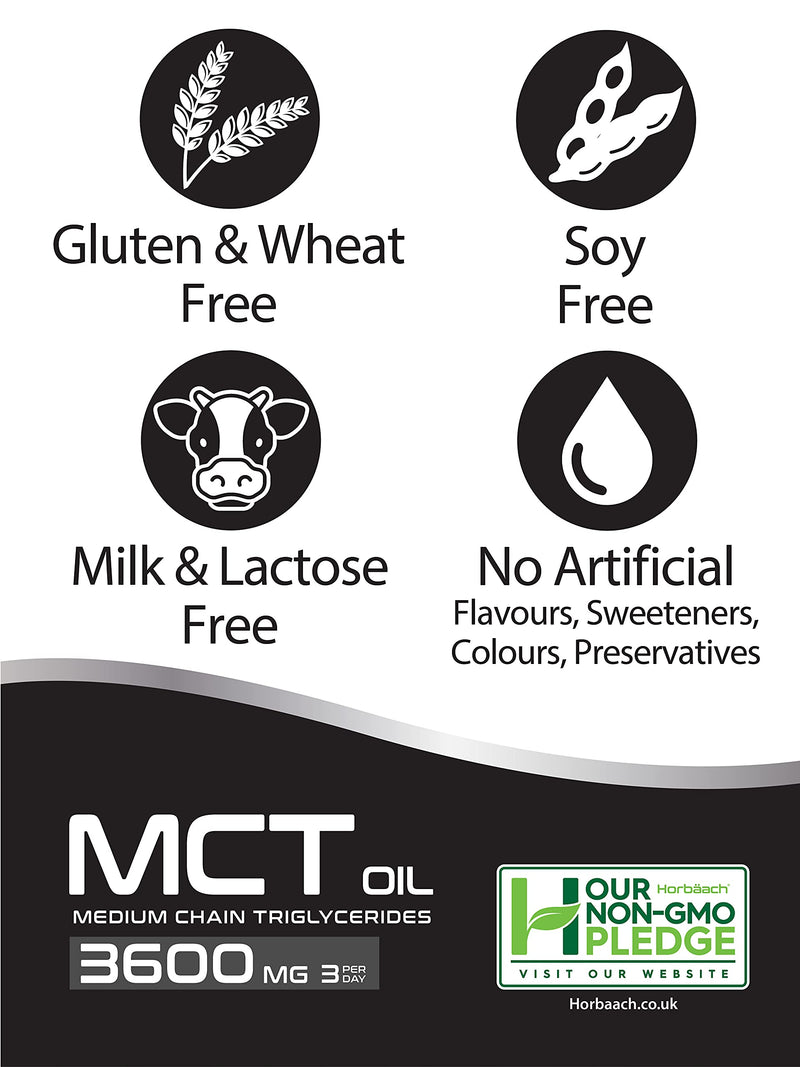 MCT Oil Capsules | 150 Softgels | C8 & C10 MCTs | Keto Diet Supplement | No Artificial Preservatives | by Horbaach - BeesActive Australia