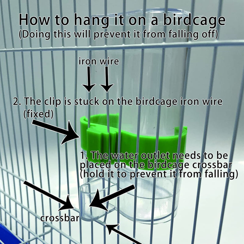 [2 Pack] Seneme Automatic Bird Water Dispenser for Cage, Birds Clear Dispenser Food Feeder, Bird Food Feeder for Cage with 1 Pcs Plastic Fruit Vegetable Feeder - BeesActive Australia