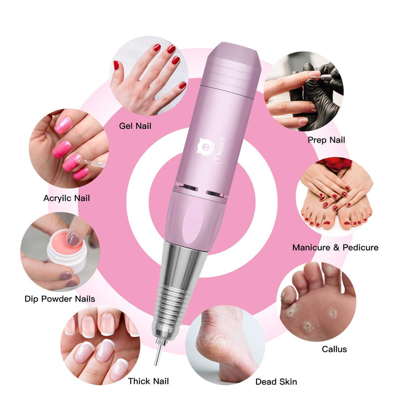 Moocii Nail Drill for Acrylic Nail 30000 rpm Professional Portable Electric Nail File for Home Salon Low Heat High Speed Efile Nail Drill Machine for Gel Nail Natural Nail - BeesActive Australia