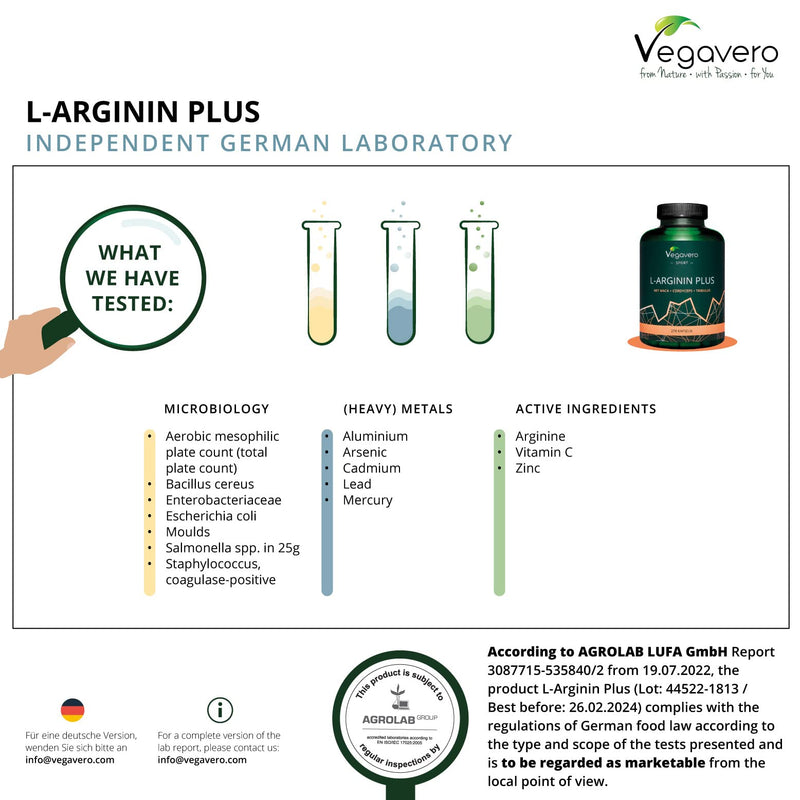 L-Arginine Complex Vegavero® | with Maca, Tribulus Terrestris, Zinc, Cordyceps & Vitamin C | 270 Vegan Capsules | NO Additives, Gelatine or Bulking Agents - BeesActive Australia