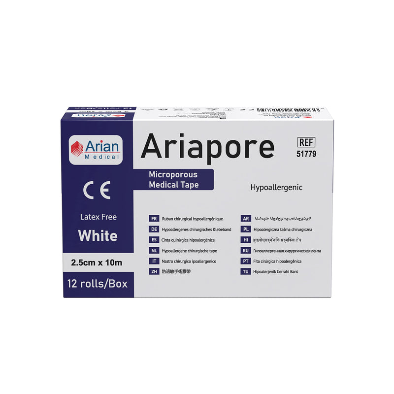 Ariapore Micropore Surgical Tape 2.5cm X 10m - Hypoallergic, Self-Adhesive First Aid Tape- 3 Rolls - BeesActive Australia