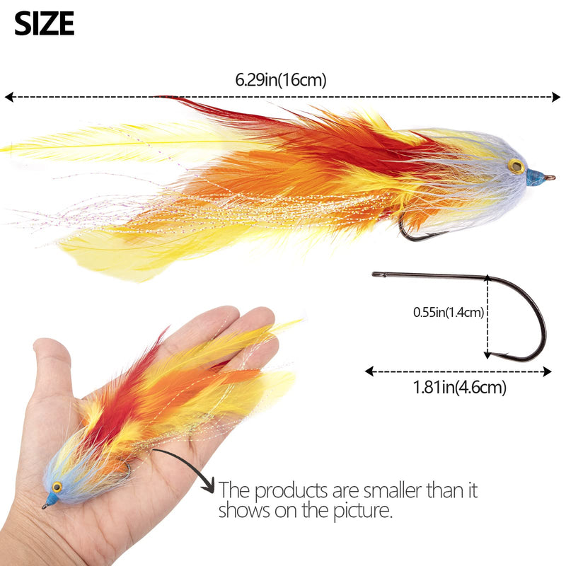 THKFISH Fly Fishing Flies Hook Streamer Fly Fishing Lures Trout Streamers Fly Fishing Flies Dry Flies/Wet Flies 2 Pack Set C: Blue *2 - BeesActive Australia