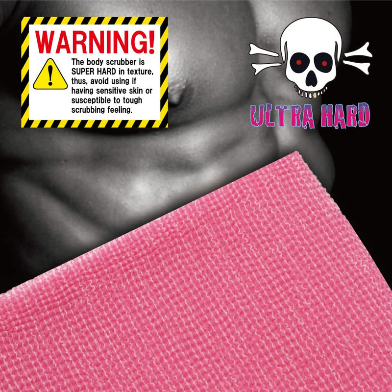 Extra Rough, Exfoliating Washcloth [Made in Japan] Exfoliating Towel Special Texture Makes Fluffy Foam Lather, Back Scrubber, Dead Skin Cell Remover [Loofah for Women and Men] (Pink) Pink - BeesActive Australia