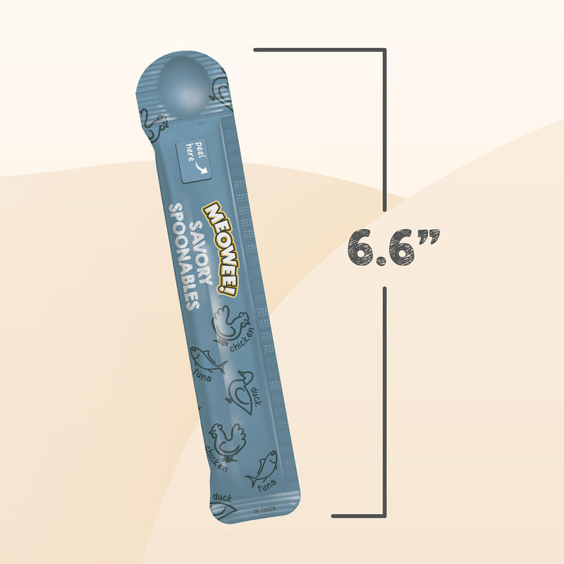 MEOWEE! Savory Spoonables with Real Tuna, Chicken & Duck, 8 Count Tube, Triple Flavor Squeezable Lickable Wet Treats for Cats with Built-in Spoon for Less Mess - BeesActive Australia
