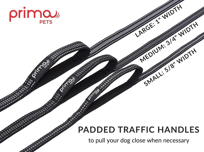 Prima Pets Premium Reflective Double Dog Leash - Adjustable Coupler - 2 Padded Handles- Great for Walking 2 Dogs/Dual Dogs - Tangle Free MEDIUM - 3/4" Width 6 Feet BLACK - BeesActive Australia
