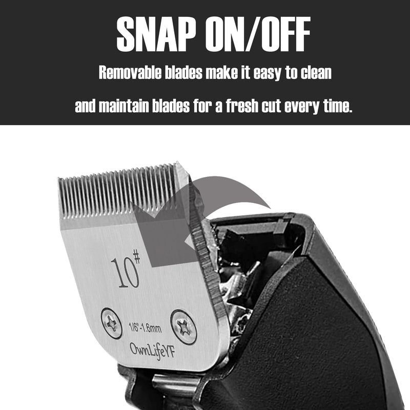 OwnLifeYF Steel Detachable Dog Grooming Clippers Blades #10 7F 10-1.6mm - BeesActive Australia