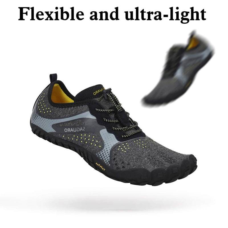 Women's Barefoot Shoes Minimalist Trail Running Shoes Walking | Wide Toe Box | Outdoor Cross Trainer | Zero Drop Sole 6.5 Bistre Black - BeesActive Australia