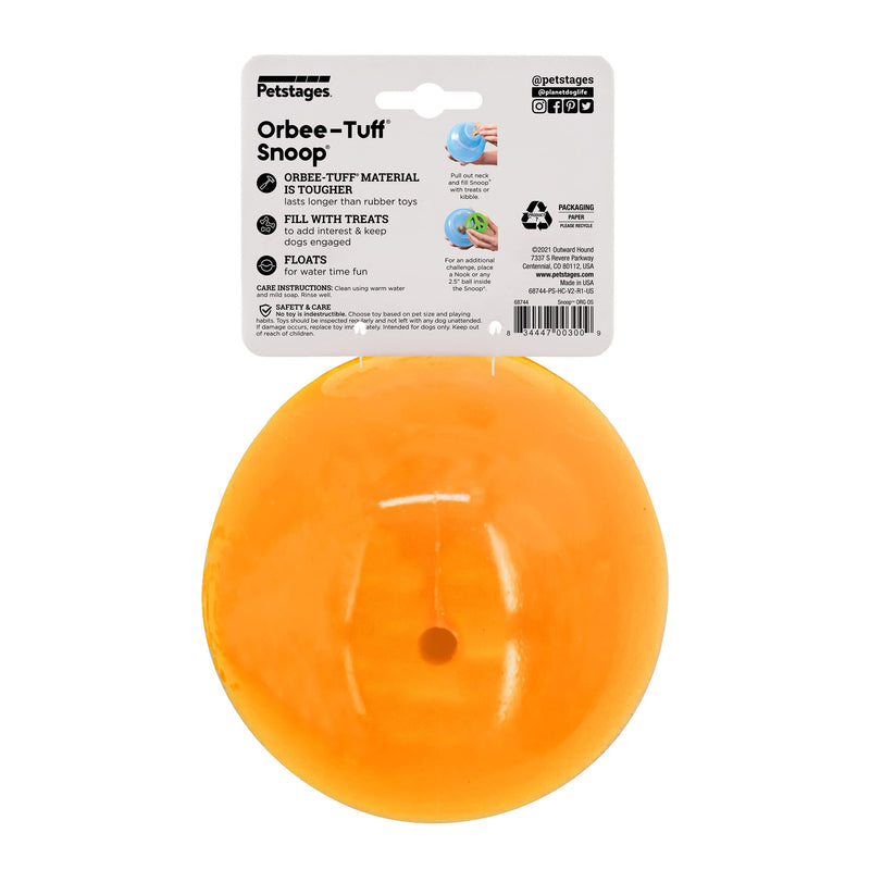 Planet Dog Orbee-Tuff Snoop Interactive Treat Dispensing Dog Toy, Large, Orange - BeesActive Australia