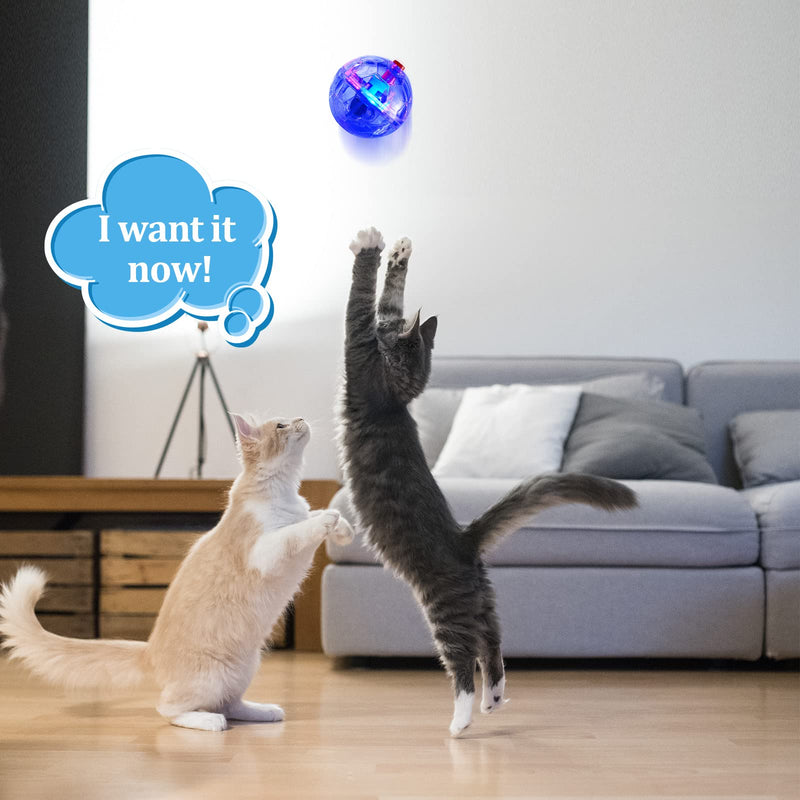 9 Pcs Light Up Cat Balls Ghost Hunting Cat Ball LED Motion Activated Cat Toy Interactive Lighted Ball Cat Toys Pet Glowing Mini Running Exercise Ball Toys for Kitten Dog Pet Animals Activity - BeesActive Australia