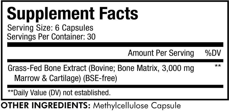 Codeage Grass Fed Bone Marrow, Full Spectrum Whole Bone Extract, Cold Processed Pasture Raised, Non GMO, 180 Capsules - BeesActive Australia