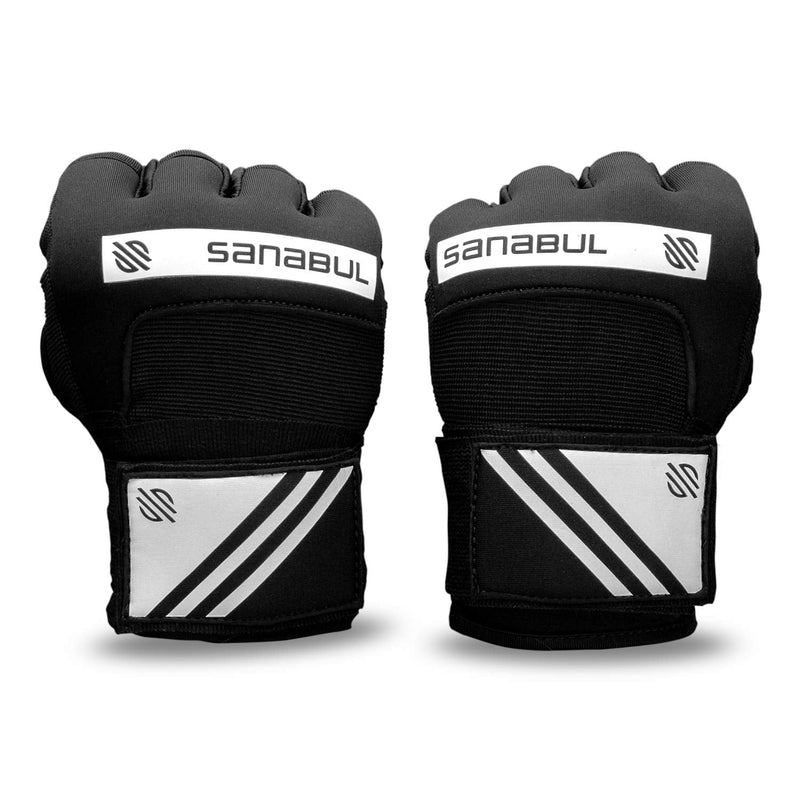 Sanabul New Gel Quick Hand Wraps Boxing Kickboxing MMA Muay Thai Black/White S/M - BeesActive Australia