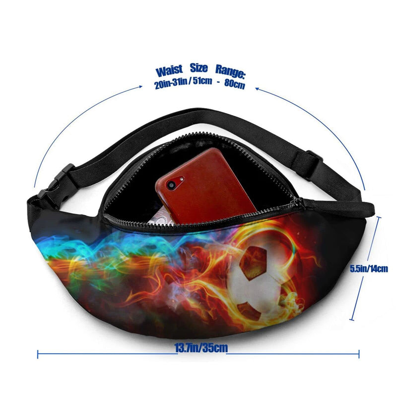 Fire Soccer Fanny Pack For Men Women,With Adjustable Zipper Lightweight Strap Waist Pack For Casual Running Hiking Fire Soccer - BeesActive Australia