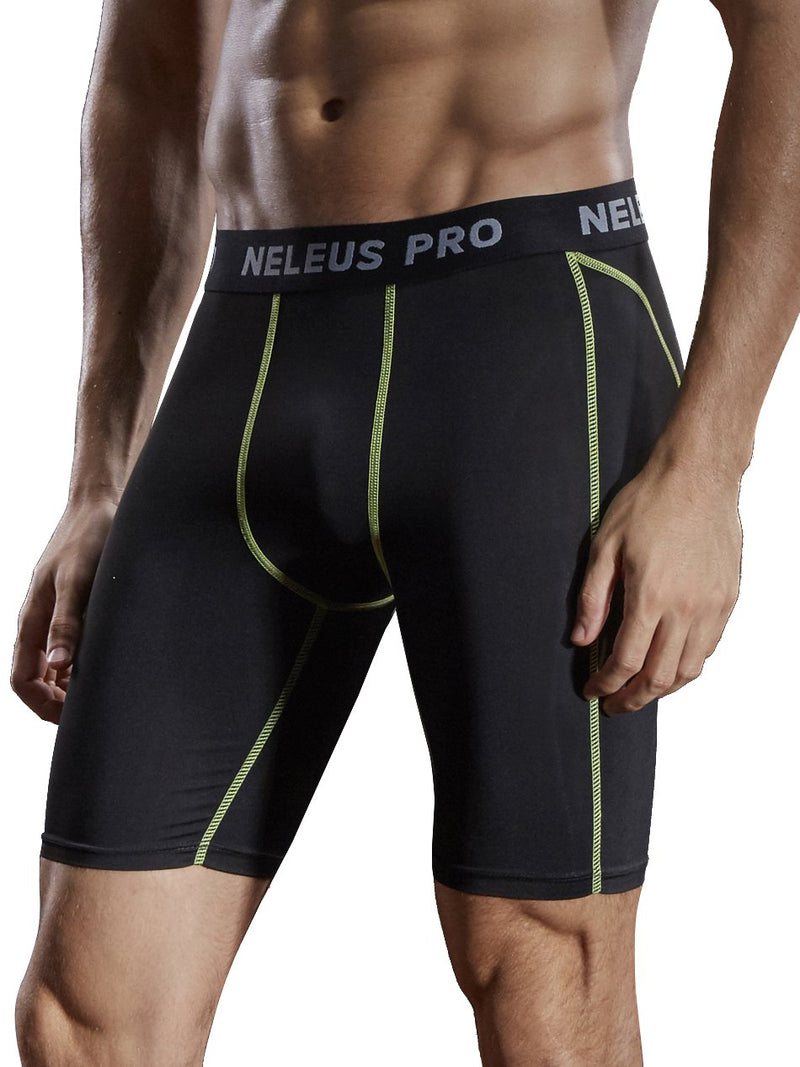 [AUSTRALIA] - Neleus Men's 3 Pack Compression Short Large 047# 3 Pack: Black,black,black 