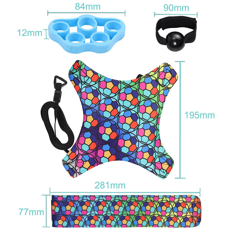 VINTEAM Volleyball Training Equipment Aid, Volleyball Serve Trainer Solo Practice Trainer Kit for Serving, Setting, Spiking & Arm Swing Colorful With Volleyball Setting Straps - BeesActive Australia