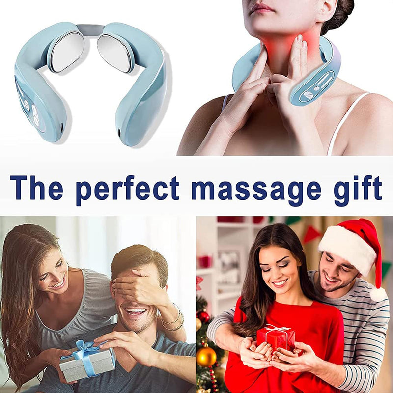 Neck Massager, Electric Neck Massager, Snap-On Neck Massager for Neck Pain Relief, Intelligent Deep Tissue Cordless Pulse Neck Massager, Smart Portable Massager for Home Office Car Outdoor - BeesActive Australia