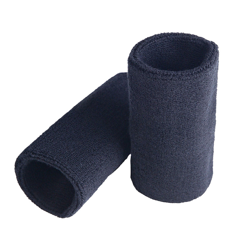 HBY 3 Pairs Long Athletic Thick Cotton Wristband Sweatband for Sports Black - BeesActive Australia
