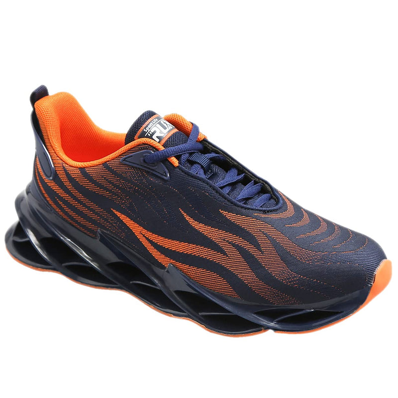 Azooken Mens Sports Footwear Tennis Breathable Jogging Lightweight Shoes 9.5 Orange/2 - BeesActive Australia