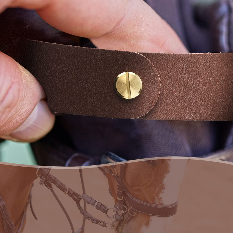 6 Pcs Leather Halter Replacement Leather Breakaway Strap for Horses, Brown - BeesActive Australia