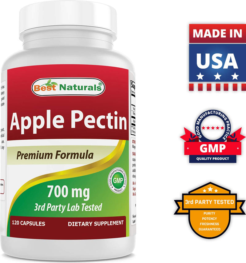 Best Naturals Apple Pectin 700 mg 120 Capsules (120 Count (Pack of 1)) 120 Count (Pack of 1) - BeesActive Australia