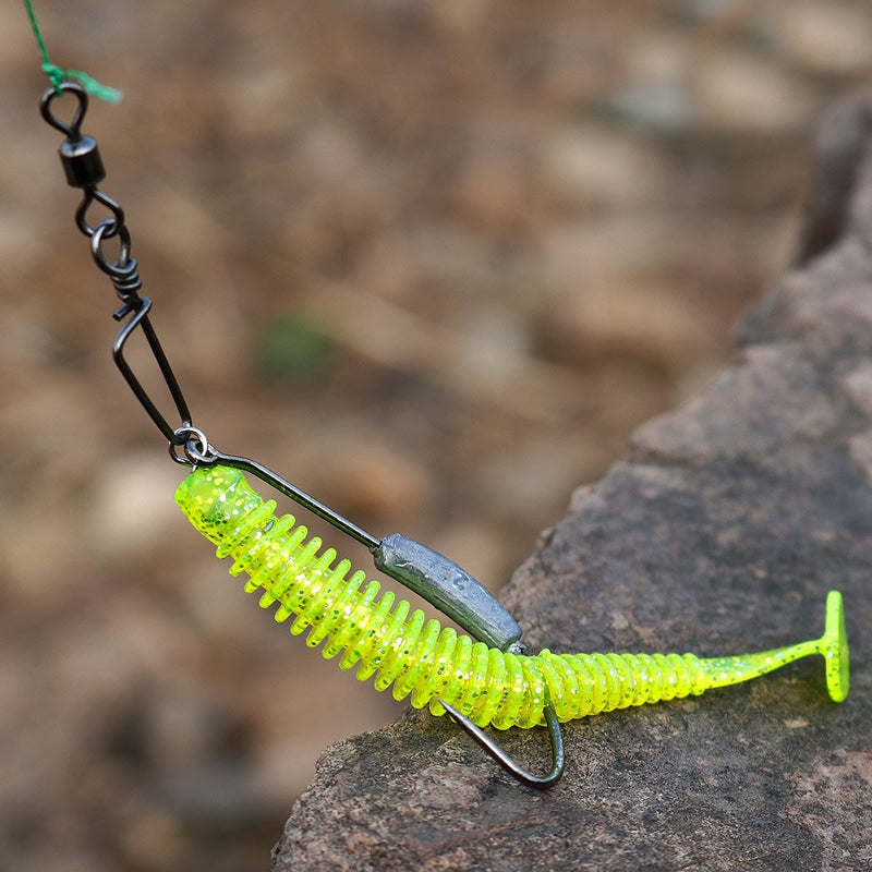 [AUSTRALIA] - YONGZHI Fishing Lures for bass Trout Walleye Paddle Tail swimbaits Fishing Worms with Weighted Fishing Hooks for Freshwater and Saltwater Fishing with Free Tackle Box A-paddle lures with hooks 