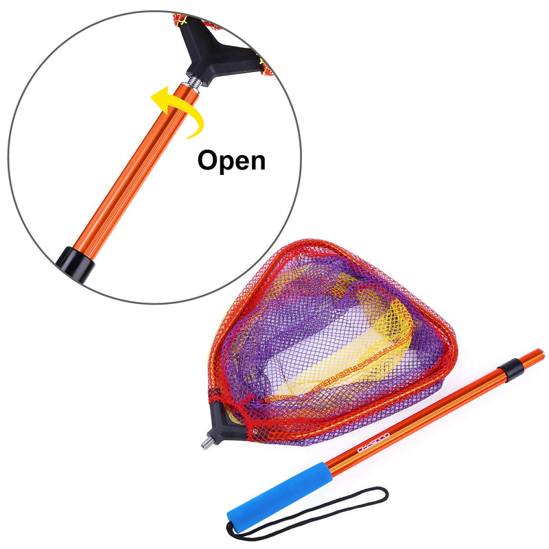 [AUSTRALIA] - ODDSPRO Kids Fishing Net with Telescopic Pole Handle - Lightweight Aluminum and Nylon Landing Net for Catch and Release or Butterfly Net Orange 1 pack 